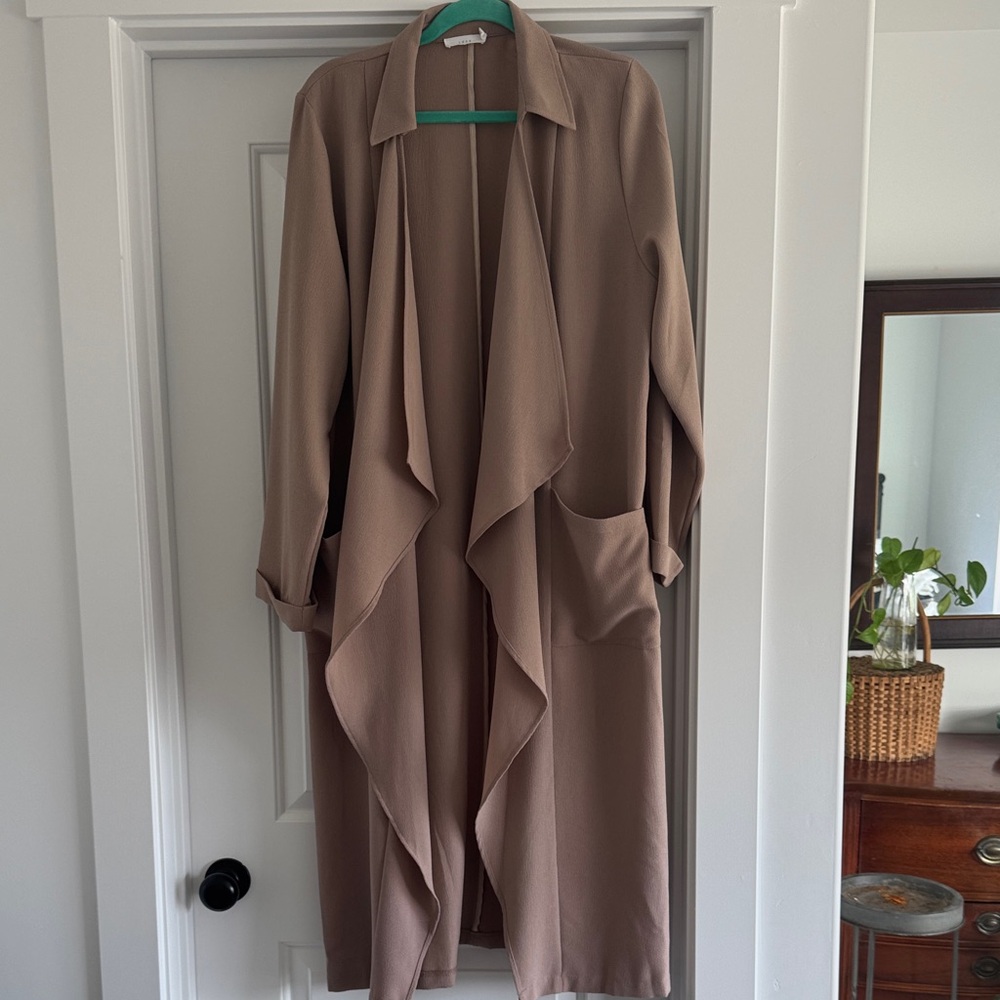 Chic Dusty Rose Open Front Jacket